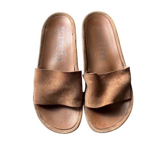 Pedro García -Suede Slide Brown Minimalist Design Sandals Sz 40 - Picture 1 of 9